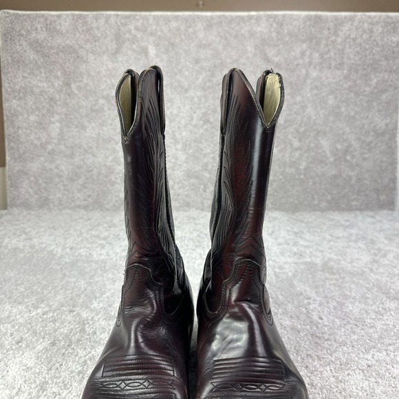 Durango Mens Wine Colored Leather Western Cowboy‎ Boots Size 8.5 D TR2542 - Picture 3 of 9